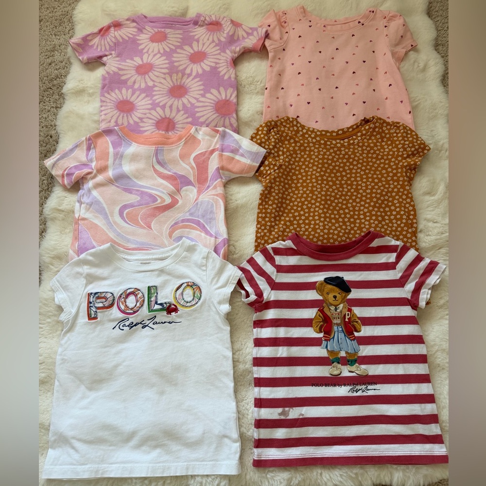 Ralph Lauren🧸 2,Carter’s 2 ,Cat & Jack 2 -Lot of 6 Toddlar T-Shirt at-Home Wear